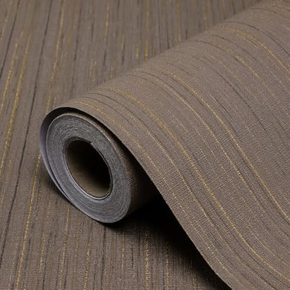 Brown Grasscloth Peel and Stick Wallpaper A Set of 23.6" X 480" Self-Adhesive Texture Contact Paper Faux Grasscloth Removable Wallpaper for Cabinets Counter Top Shelf Liners - color: Brown, size: 23.6" x 480"
