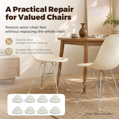 32 Pack 7/16 Inch White Nylon Chair Glides - color: White