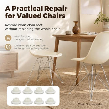 32 Pack 7/16 Inch White Nylon Chair Glides - color: White