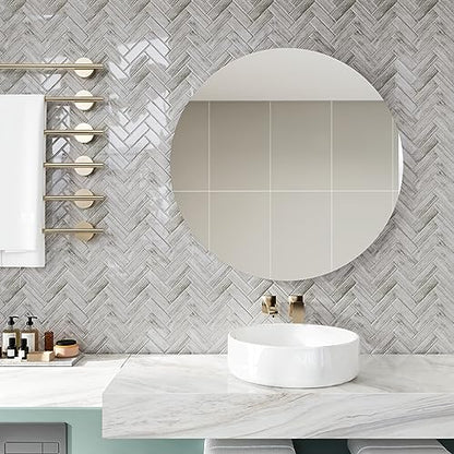 CRE8TIVE 4 Sheets Herringbone Peel and Stick Backsplash for Kitchen Bathroom 12"x12" Self Adhesive Tile Stickers Light Wood Look Wall Tiles - color: Light Wood Grain, size: 12"x11.8" (4-Sheets)