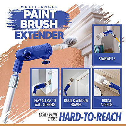 Premium Paint Brush Extender Multi-Angle Function, Professional Grade, High Corner Painting Tool, Extension Pole Attachment for Painting High Spots