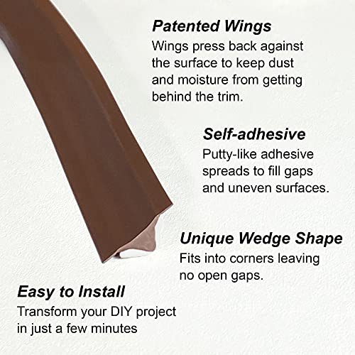 InstaTrim Flexible, Self-Adhesive Caulk Strip Sealant, 3/4" x 50', Brown - color: Dark Brown, size: 3/4 in x 50 ft