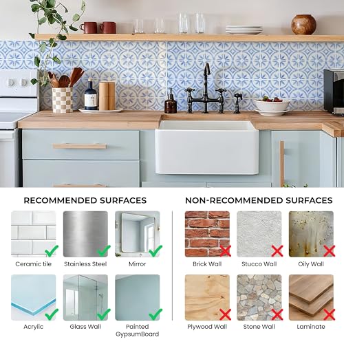 5 Pcs Peel and Stick Backsplash,3D Adhesive Wall Tiles-Blue Brick - color: Blue Brick, size: 12"x12"（5 Sheets）