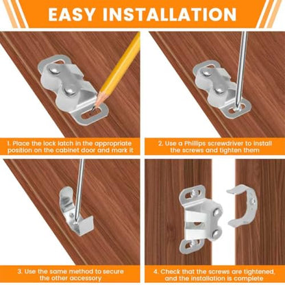 6 Set Mobile Home Cabinet Door Catch, Cupboard Closet Double Post Roller
