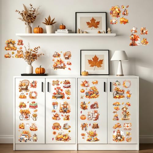 16 Pcs Fall Harvest Rub-On Transfers for Furniture & Crafts