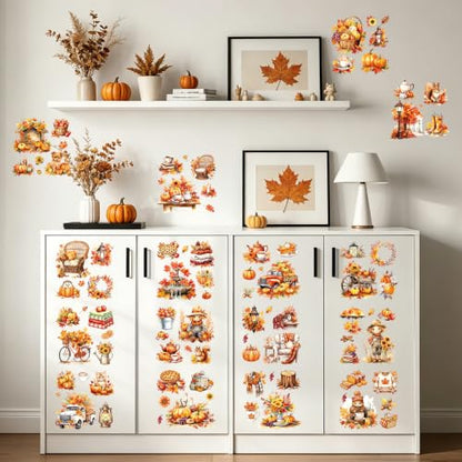 16 Pcs Fall Harvest Rub-On Transfers for Furniture & Crafts