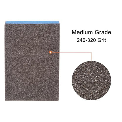 HARFINGTON 4pcs Sanding Sponge Blocks #100 (240-320 Grits) Wet/Dry Hand Sanding Sponges, 100x70x25mm Foam Sanding Block Pad for Polishing Kitchen Metal Wood Drywall Furniture, Brown&Blue - color: Brown, Blue, size: 240-320 Grits