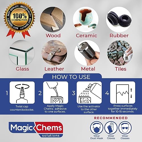 Magic Chems CA Glue with Activator, Instant Cyanoacrylate Adhesive, 24 Pack - size: 24 Pack