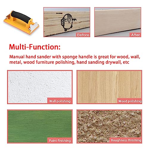 Sandpaper Holder, 36 Pcs Dry & Wet Sandpaper with 1 Pack Hand Sander - size: 1 Handsanders+36 Sandpaper