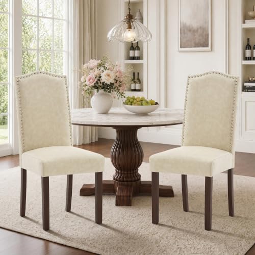 Upholstered Dining Chair Modern Parsons Stylish Kitchen Diner Set of 2 - color: Sand Beige, size: Set of 2