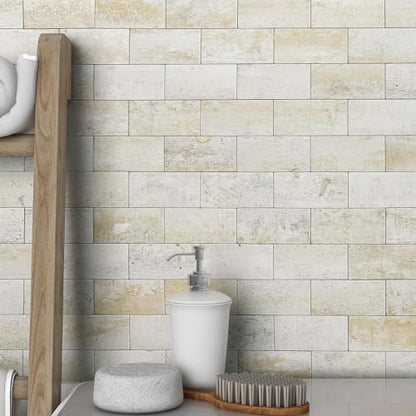 BeNice Marble Peel Stick Backsplash Tile Kitchen Blue Yellow Rust 10pcs - color: Blue Yellow Rust, size: 10sheets