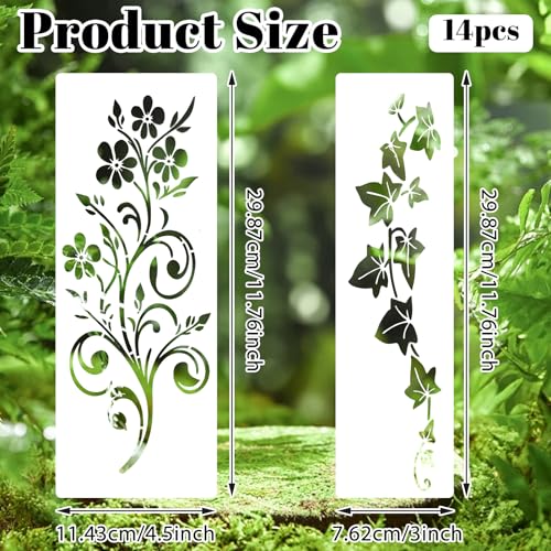 14 Pieces Leaf Vine Stencils for Painting Stencils for Crafts