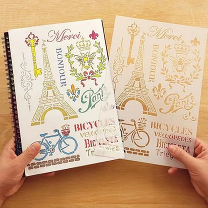 TIAMECH A4 Reusable Vintage Tower Bicycle Stencil for Painting - style: Tower Bicycle