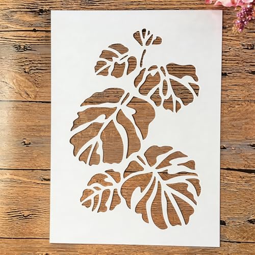 TIAMECH A4 Reusable Tropical Leaf Stencil for Painting - style: Tropical Leaf