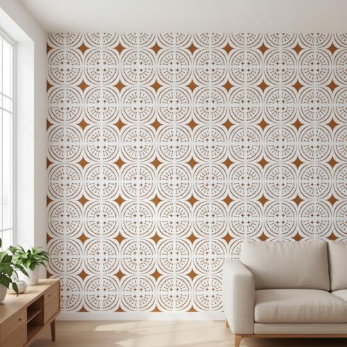2-Pack 12" x 12" Boho Star Dot Stencils for Painting Floor, Tile, Patio
