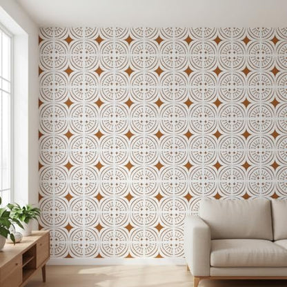 2-Pack 12" x 12" Boho Star Dot Stencils for Painting Floor, Tile, Patio