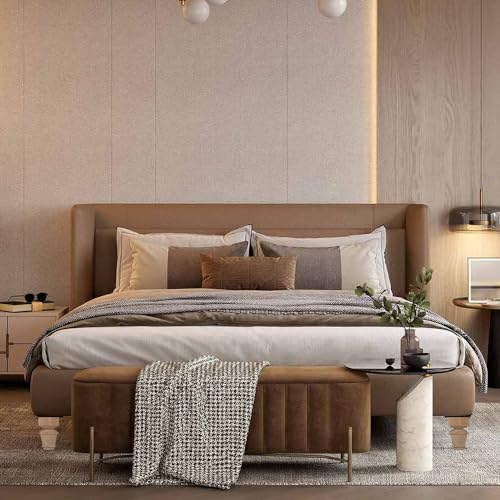 CRAPAPFERT Wood Furniture Legs 4 Inch Set of 4 Unfinished Square Bun Feet - size: 4inch