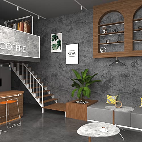3yecao 16"×1181" Extra Thick Large Size Blue Grey Concrete Wallpaper Peel and Stick Waterproof Dark Blue Gray Concrete Cement Contact Paper Vinyl Industrial Textured Sticker for Bedroom Bathroom Gym - color: Grey Blue, size: 16" x 1181"