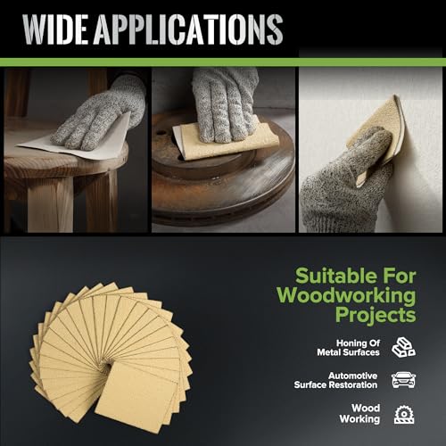 1/4 Sheet Sandpaper 4.5"x5.5" 25PCS 40 Grit Palm Sander Sheets for Woodworking, Automotive & Metal - style: 40grit