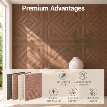 TONOR 16 Pack Acoustic Panels Peel and Stick, 23.6''x23.6''-62 sq.ft. - color: Walnut, size: 16 PCS