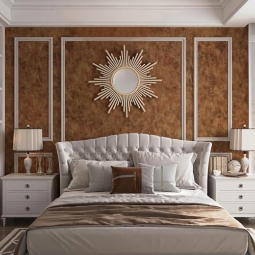 BAYYA Mid Century Modern Wallpaper Copper Peel Stick Wallpaper 31.5"x591" - color: Gold, size: 31.5" x 591"