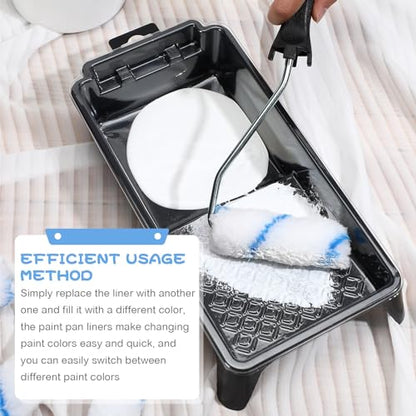Geelin 60 Pack 4 Inch Paint Tray Liner Set, 58 Disposable with 2 Pans