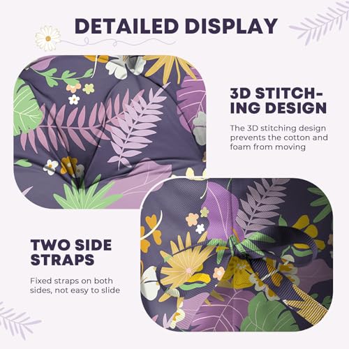 Hanging Egg Chair Cushion 47x35x7 Inches Waterproof Purple Flowers - color: 2#