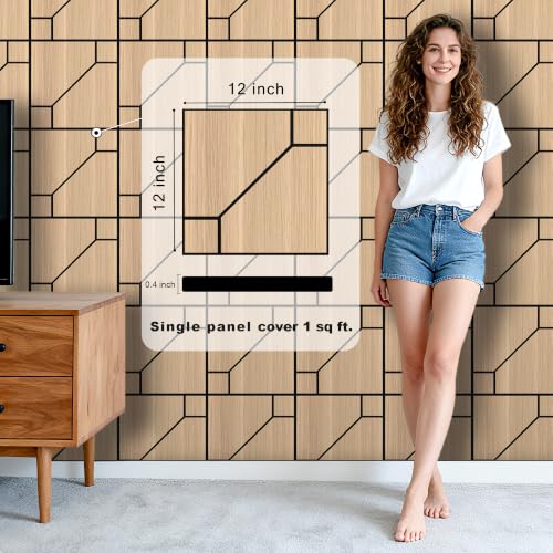 WoveN SounD Acoustic Wall Panels, Natural Oak, 16 Pack, 12x12 in - color: DoubleCell, Natural Oak, 16 Pack