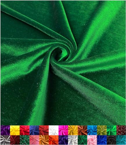 Barcelonetta | Stretch Velvet Fabric | Luxury & Soft | Velvet Fabric | 60" Wide Roll | 10% Spandex | Sewing, Apparel, Upholstery (Kelly Green, 1 Yard) - color: Kelly Green, size: 1 Yard