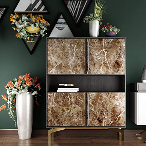Livelynine Peel and Stick Countertops 15.8x197 Marble Wallpaper for Bathroom Self Adhesive Counter top Covers Renter Friendly Countertop Contact Paper Waterproof Kitchen Vinyl Wrap Desk Cover Table - color: Coffee Marble, size: 15.8" x 197"