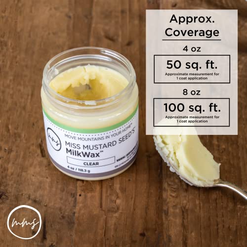 Miss Mustard Seed's MilkWax Clear Furniture Wax for Wood & Cabinets, 4 oz - color: Clear, size: 4 Ounce (Pack of 1)