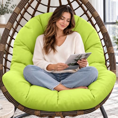 Egg Chair Cushion Replacement, Waterproof Outdoor Hanging Egg Chair Cushion Hammock Swing Chairs Cushions Pads, U-Shaped Thickened Cushions for Hanging Eggs Chairs, 47x33x7 Inch (Light Green) - color: Light Green