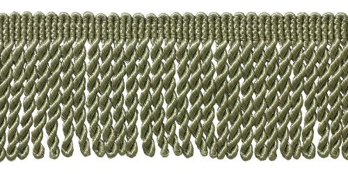 DÉCOPRO 2 1/2" (6cm) Bullion Fringe Trim (Style# EF25) Sage Green #L83 (Medium Moss Green) 5 Yards (4.5m/15 ft) - color: Sage Green #L83 (Medium Moss Green), size: 2 1/2" (6cm)