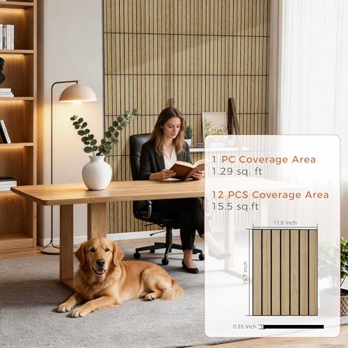 12 Pack Acoustic Panels, 11.8”x15.7”x0.35” Soundproof Panels,Teak - color: Teak, size: 12 PACK