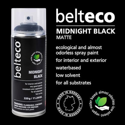 Spray Paint Black Matte | Water-based Matte Black Spray Paint - color: Midnight Black Matte, size: 11.29 Ounce (Pack of 1)