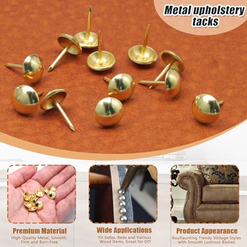 Gold Antique Upholstery Tacks 200Pcs - color: Gold