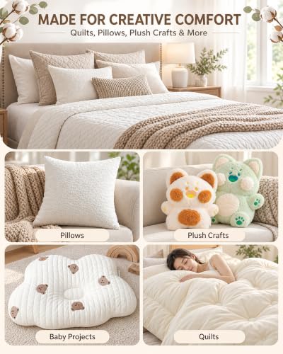 PLANTIONAL 59" x 79" Natural Cotton Batting for Quilt,100% Quilt Batting - size: 59 x 79 Inch