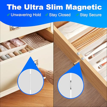 8 Pack Magnetic Cabinet Door Catch (4 Rectangle & 4 Round)