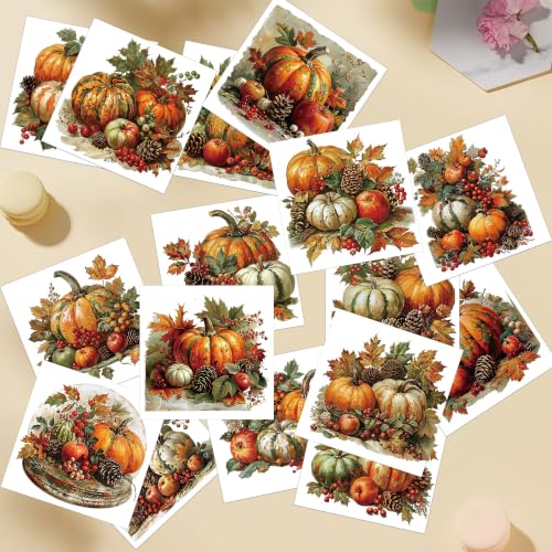 16 Pcs Fall Pumpkin Rub-On Transfers for Furniture & Crafts, 6 x 6 Inch - style: Fall Pumpkin