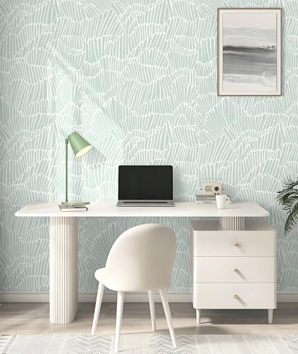 Guvana Green Wallpaper Peel and Stick Modern Contact Paper - color: Green and White, size: 17.3" x 118"