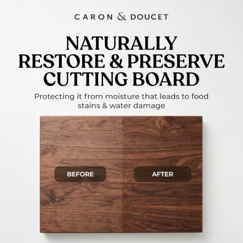 Caron & Doucet - Cutting Board & Butcher Block Conditioning Oil & Wood Finishing Wax Bundle | 100% Plant-Based & Vegan, Best for Wood & Bamboo Conditioning & Sealing | Does NOT Contain Mineral Oil!