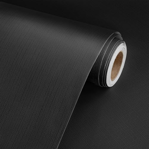 Rugreat Matte Black Peel and Stick Wallpaper Solid Modern 236inL 15.7inW - color: Black, size: 15.7" x 236"