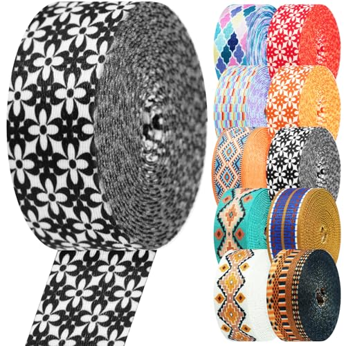 Nylon Webbing 1.5 Inch Patterned Webbing Strap High Strength Nylon Strap for Bags Indoor Outdoor Gear Crafting DIY Repairing Belt Camping Hiking Sports - color: C1, size: 1.5 inch x 25 yards