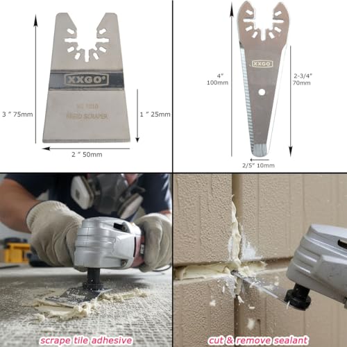 XXGO 8 Pcs Rigid Oscillating Tool Scraper Cutter Blades for Vinyl Flooring - size: Multi Tool Scraper Blade - 8 Pcs