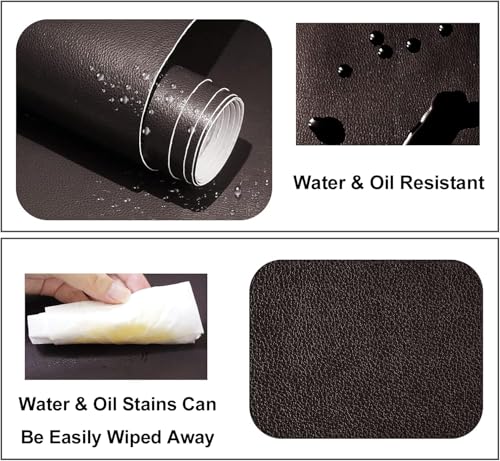 Lifeshoon Leather Repair Patches, Self Adhesive Vinyl for Couches Furniture - color: Brown, size: 3.5X79 inch