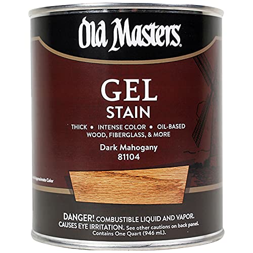4-Pack of 1 qt Old Masters 81104 Dark Mahogany Gel Stain Oil-Based Stain - color: Dark Mahogany, size: 1 Quart (Single)