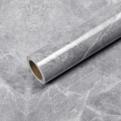 Glossy Grey Marble Contact Paper for Countertops Peel and Stick Wallpaper - color: Gray, size: 23.6" x 196"