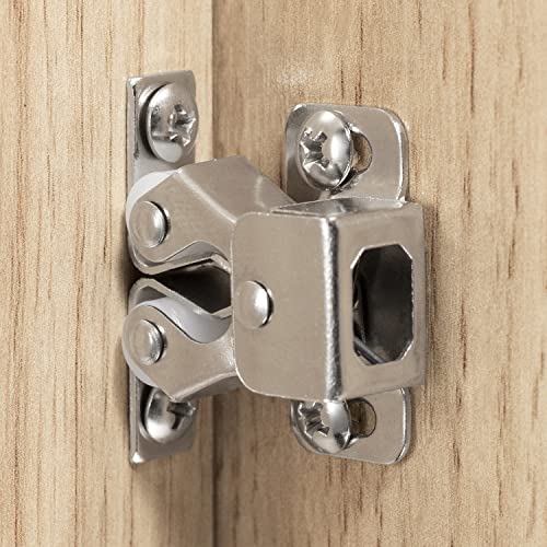 Keenkee Cabinet Latch Double Roller Catch, Nickel, 8 PCS - color: Nickel 8ps