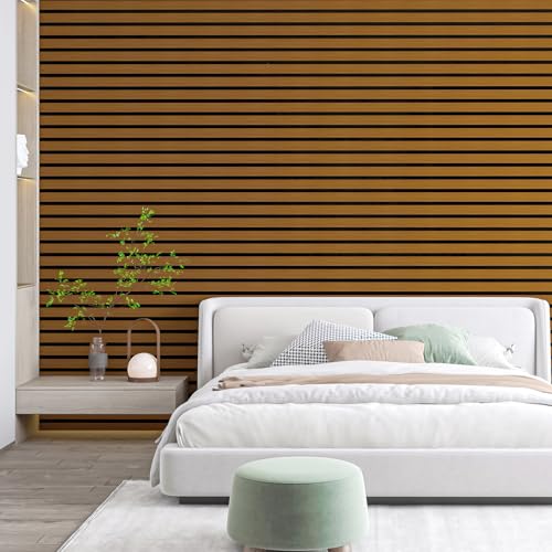 Art3d Six-Grid Design Slim Slat Wall Panel, 104 x 12 Inch, 4-Pack, Rosewood - color: Six-Grid Rosewood