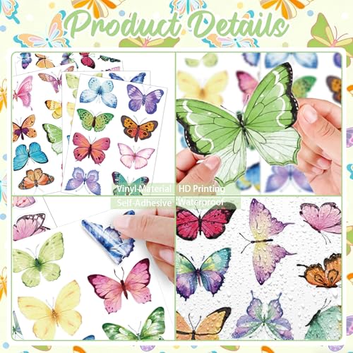 Butterfly Wall Decals, 8 Sheets 76 Pcs - color: Butterfly